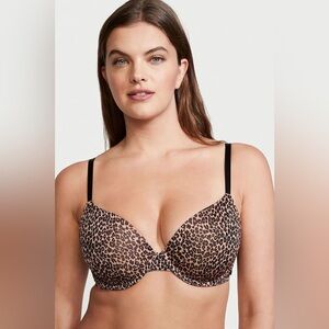 NWT Victoria's Secret Smooth Lightly Lined T-Shirt Bra In Nude Leopard 36 DD